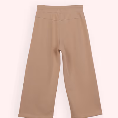 Elastic Waist Striped Detailed Wide Leg Sweatpants-Beige-11-12 Yrs