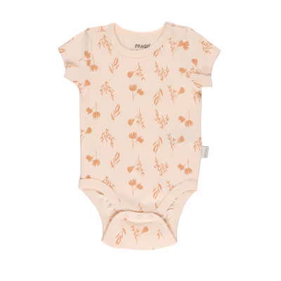 Newborn Short Sleeve Bodysuit-Powder-1.5Yrs
