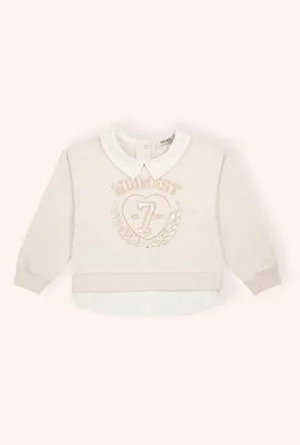 Shirt Collar Printed Sweatshirt 2511GB08001