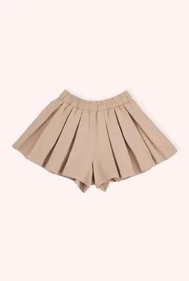 Elastic Waist Pleated Shorts Skirt 2511GK07003