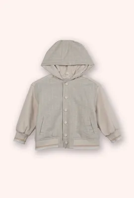 Striped Hooded Snap Button Sweatshirt 2511BB08008