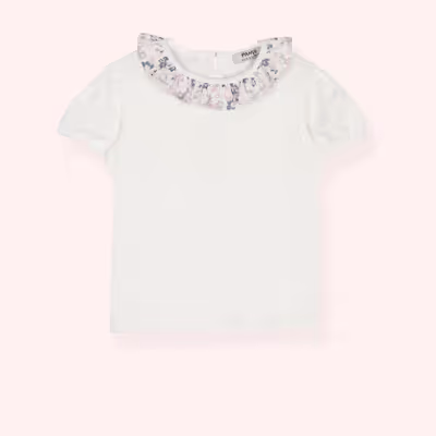 Ruffle Collar Short Sleeve T-Shirt 2511GB05032