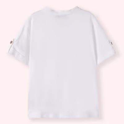 Short Sleeve T-Shirt-White-3-4 Yrs