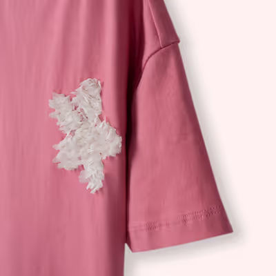 Embroidered T-Shirt-Fuchsia-2-3 Yrs