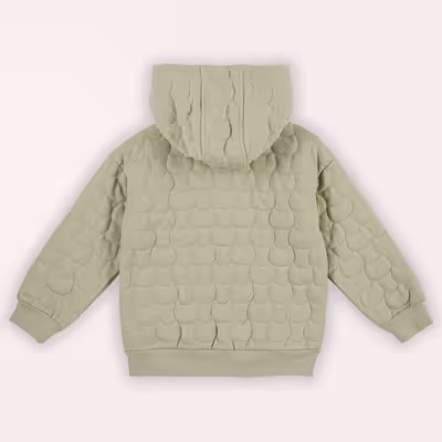 Quilted Zippered Sweatshirt-Light Khaki-10-11 Yrs
