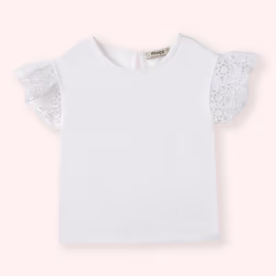 T-Shirt with Scallop Detail on the Sleeves 2511GB05038