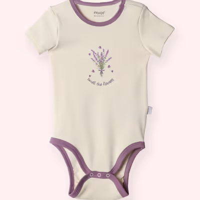 Short Sleeve Bodysuit-Ecru-3-6 Month
