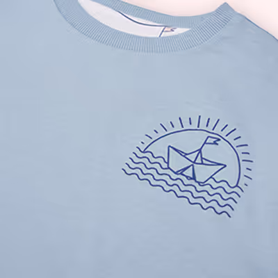 Short Sleeve T-Shirt-Blue-5-6 Yrs