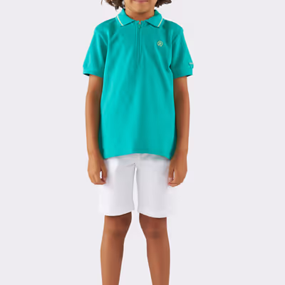 Striped Stripe Detailed Shorts-White-11-12 Yrs
