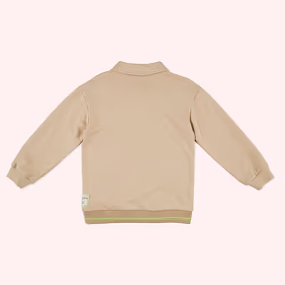Collared Sweatshirt-Beige-12-14 Yrs