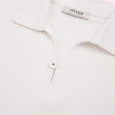 Polo Neck T-Shirt-Ecru-5-6 Yrs