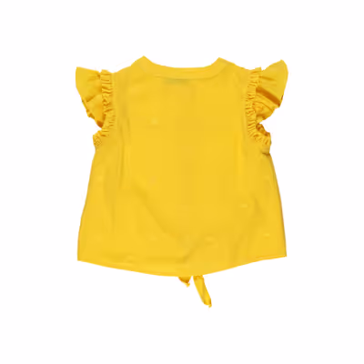 Shirt With Waist Tie-Yellow-1,5-2 Yrs