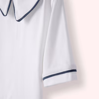 Collar Detailed T-Shirt-White-3-4 Yrs