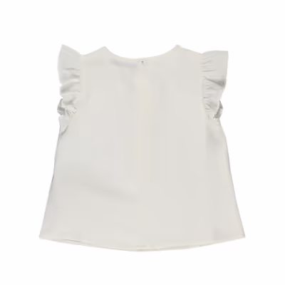 Blouse With Ruffled Sleeves-Ecru-2-3 Yrs