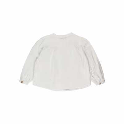Pleated Muslin Shirt-White-3-4 Yrs