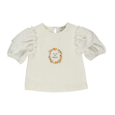 T-Shirt With Lace Detail On Sleeves 2311GB05063