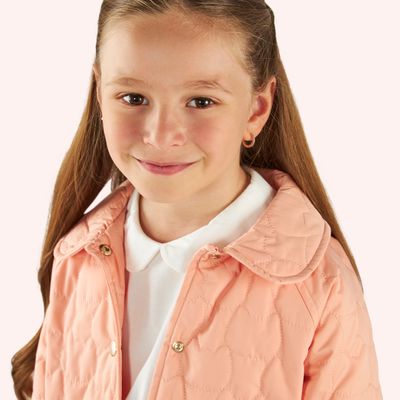 Quilted Coat-Salmon-4-5 Yrs