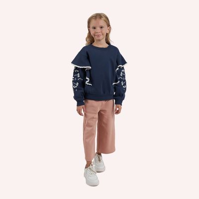 Embroidered Sweatshirt-Navy-5-6 Yrs
