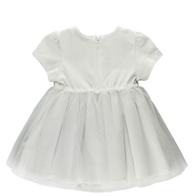 Skirt Tulle Detail Dress-Ecru-1,5-2 Yrs