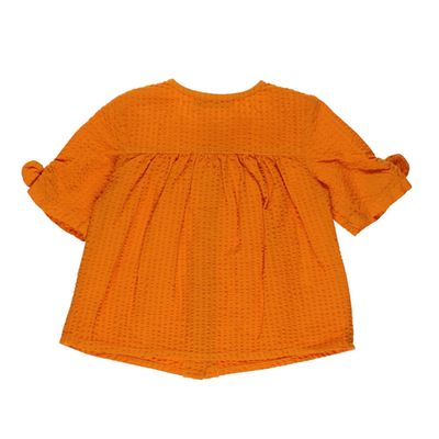 Shirt With Bow Detail On Sleeve-Orange-12-18 Month