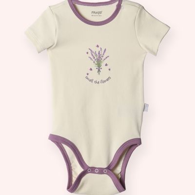 Short Sleeve Bodysuit-Ecru-3-6 Month