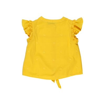 Shirt With Waist Tie-Yellow-1,5-2 Yrs