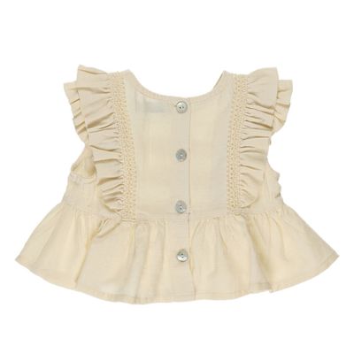 Lace Stripe Detailed Blouse-Beige-1,5-2 Yrs