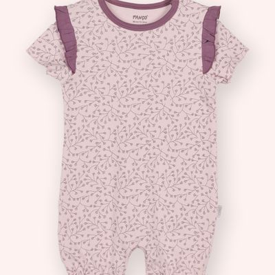 Floral Patterned Short Sleeve Jumpsuit With Shorts 2311GN30003