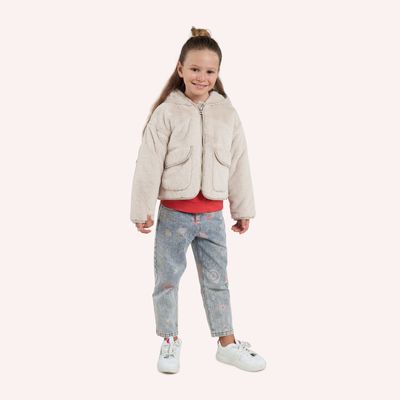 Plush Coat-Beige 2421GK21012