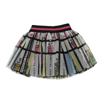 Printed Tutu Skirt-White-6-12 Month