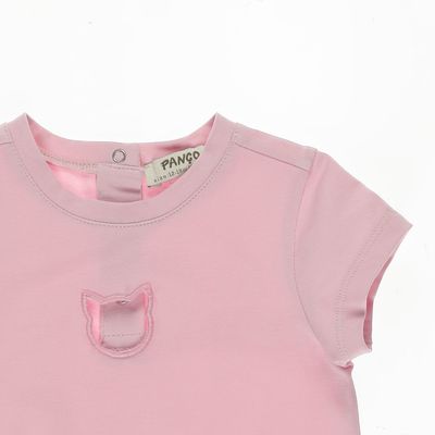 Embroidery Detailed T-Shirt-Pink-0-6 Mth