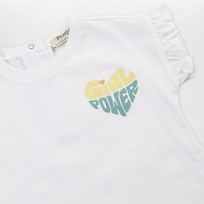 Printed Crop T-shirt-White-1.5-2Yrs