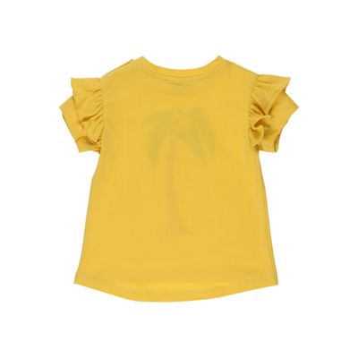 Printed Short Sleeve T-Shirt-Yellow-0-6 Mth