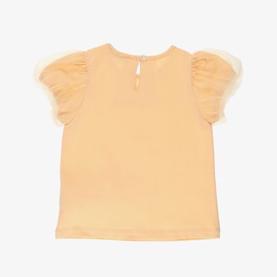 Glittery Embroidered T-shirt-Salmon-0-6 Mth