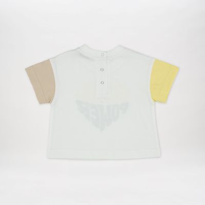 Crop Cut T-shirt-White-1.5-2Yrs